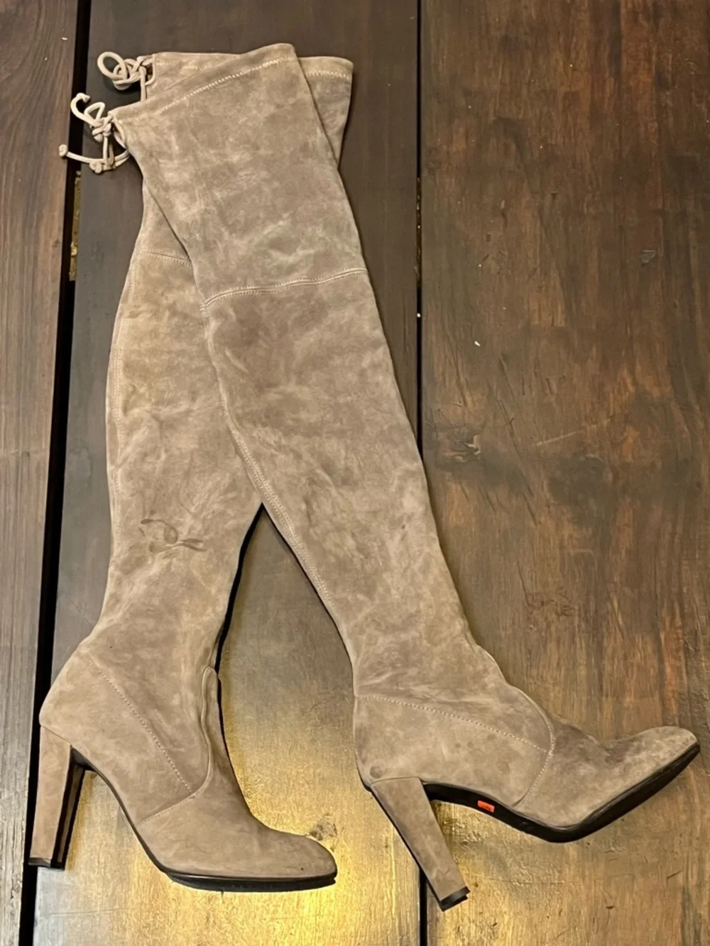 Stuart Weitzman Highland Over The Knee Taupe Suede Boots
